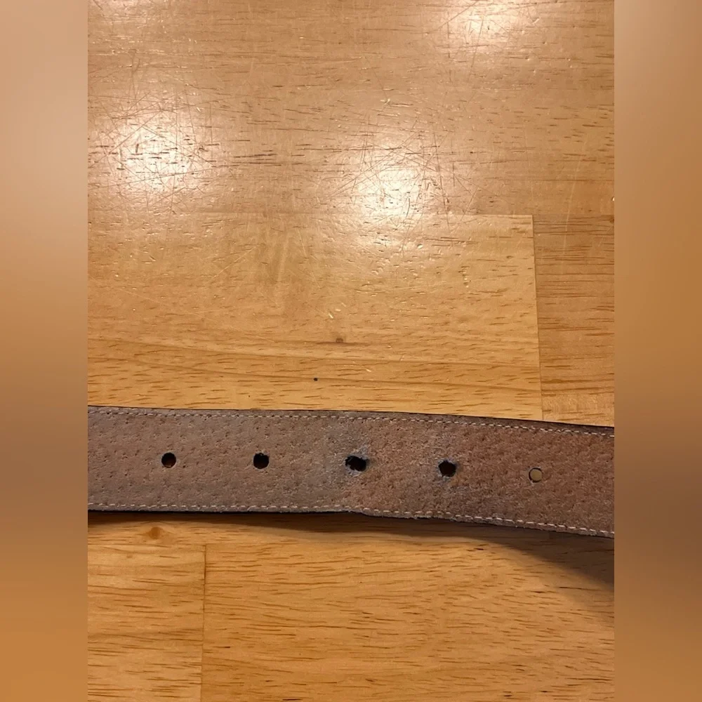 Oroton Brown Leather Belt Australian made size M brass buckle vintage statement